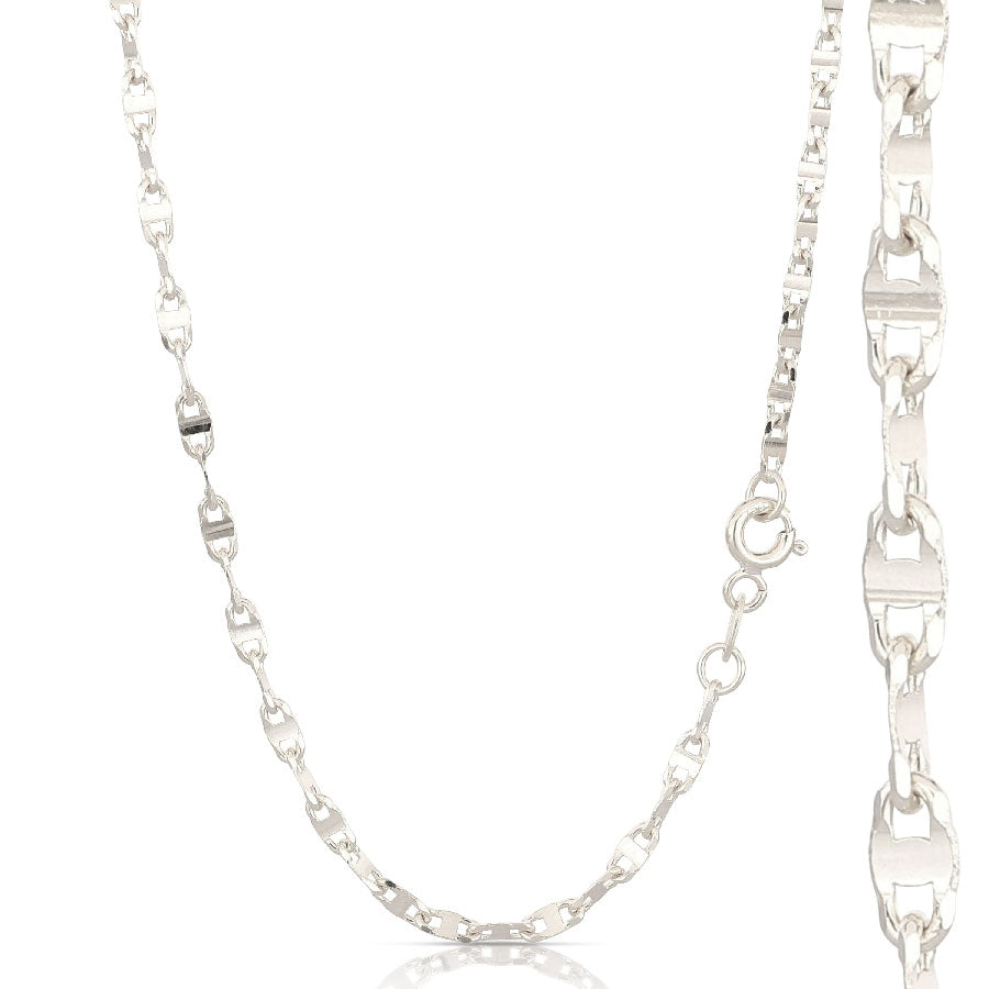 Catena maglia marina in oro Bianco 18kt