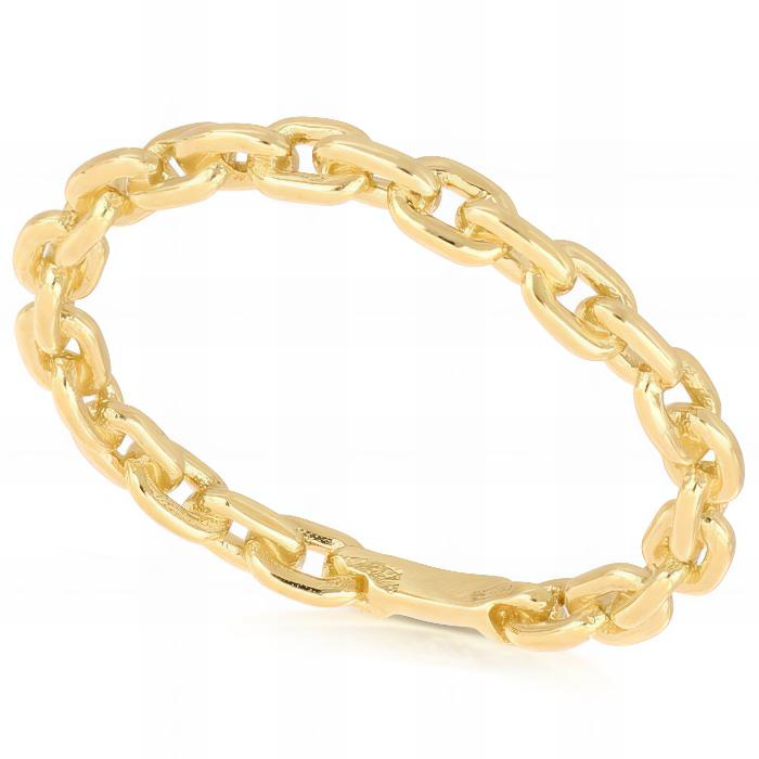 Anello a Catena Forzatina in Oro Giallo