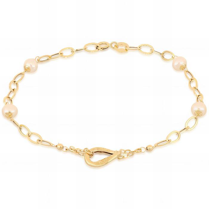Zweifarbiges ovales Gliederkettenarmband aus 18 kt Gold IS986GB