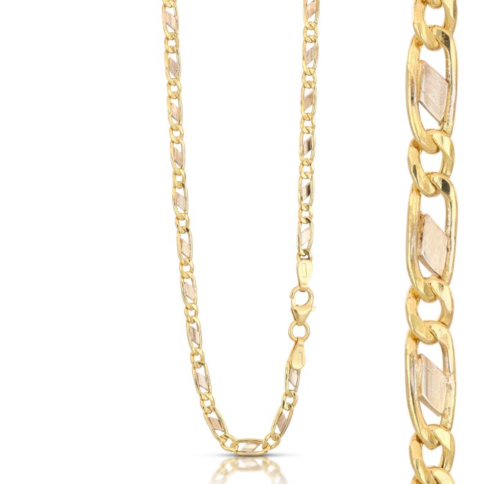 Catena lingotto in oro bianco e giallo da 8,20 gr.