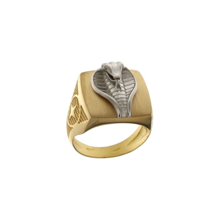 anello con cobra in oro bicolore da 10,50 gr