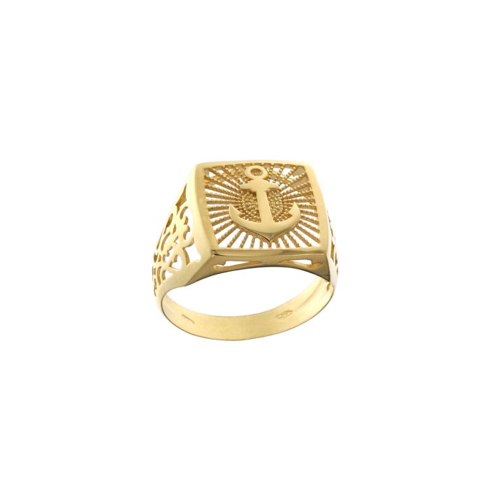 Herrenring aus 18 kt Gelbgold mit Windanker 803321737440