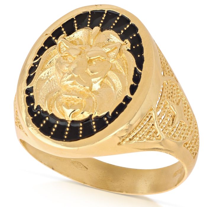 anello a scudo leone in oro giallo da 7,80 gr.