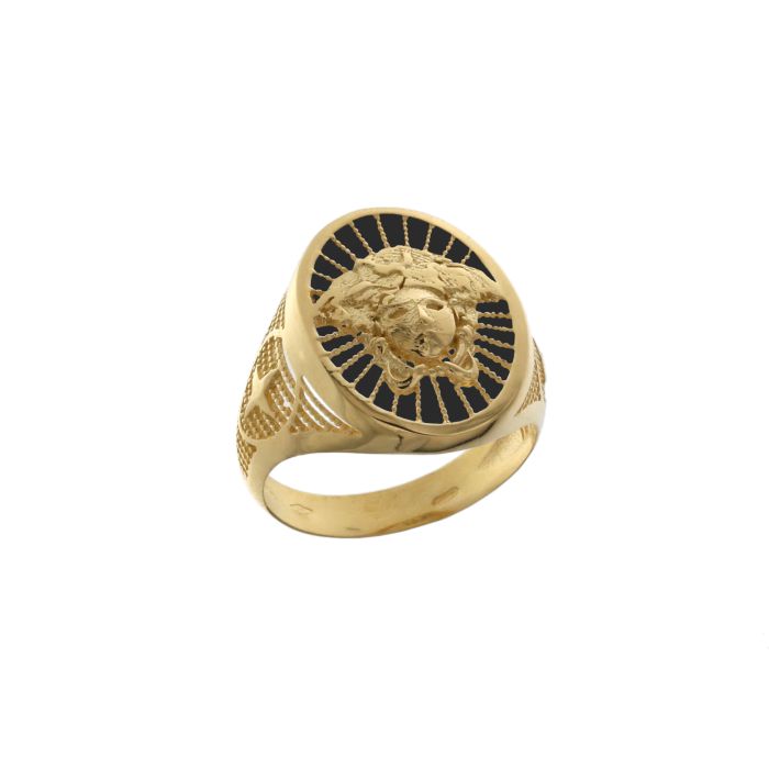 Herrenring aus Gelbgold mit Medusa 803321737455