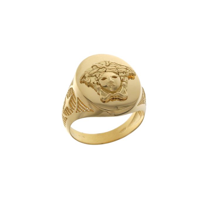 Herrenring aus 18 kt Gelbgold mit Medusa 803321737458