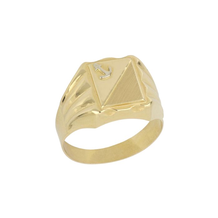 anello con ancora in oro giallo da 4,20 gr.