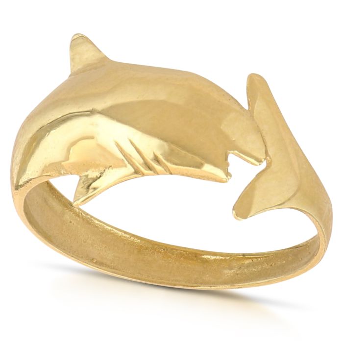 Anello con delfino in oro giallo gr 2.30