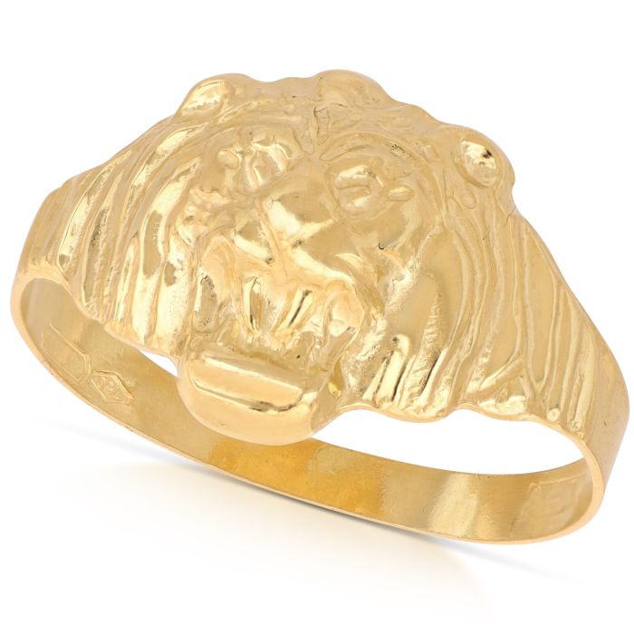anello leone in oro giallo da 2,80 gr.