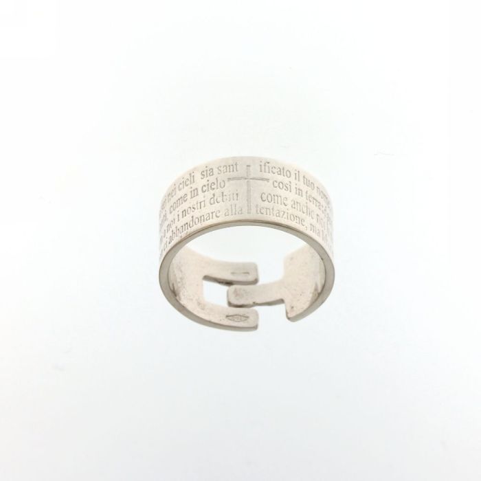 anello preghiera in oro bianco