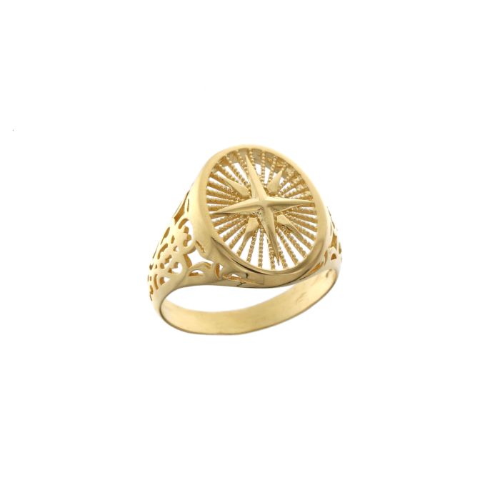 anello rosa dei venti ovale da 5,90 gr in oro giallo