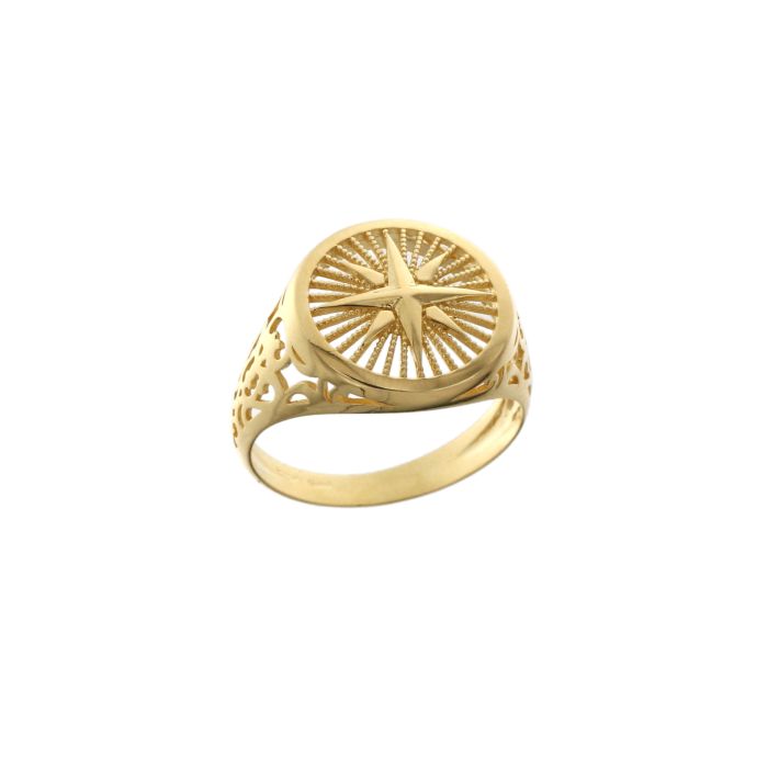 anello rosa dei venti da 5,30 gr. in oro giallo