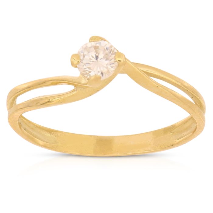 anello solitario in oro giallo da 2,00 gr