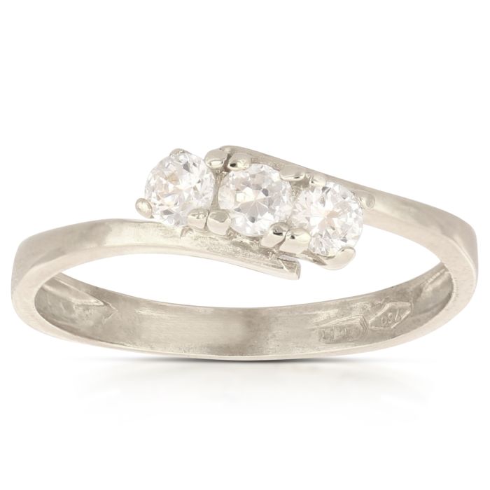 Anello trilogy in oro bianco da 2,20 gr