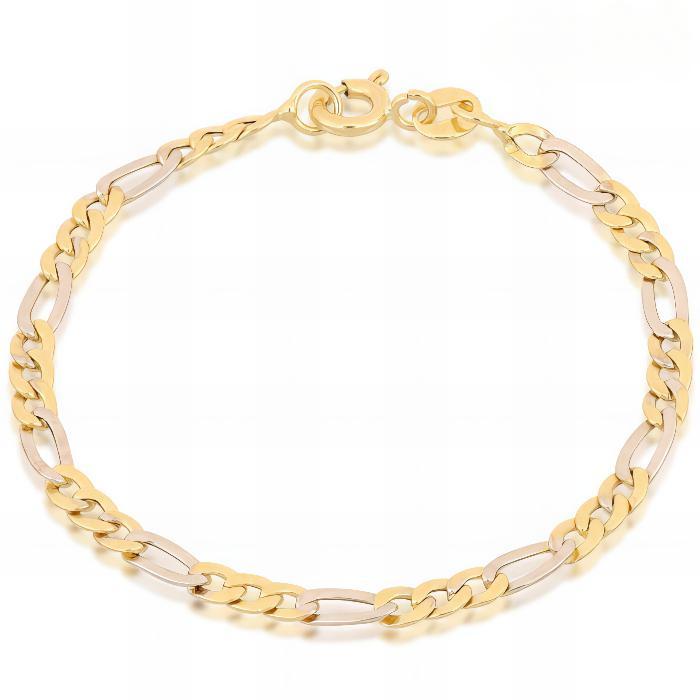 Zweifarbiges ovales Gliederkettenarmband aus 18 kt Gold IS986GB