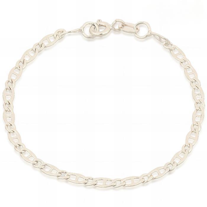 Bracciale Maglia Alternata in Oro Bianco