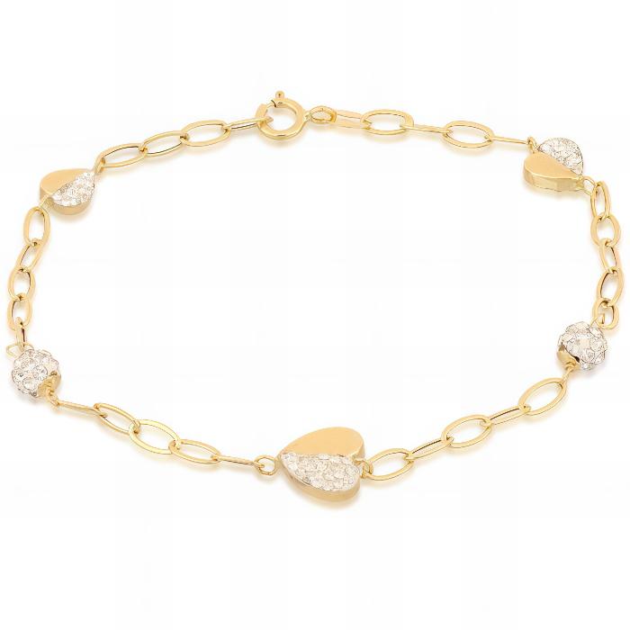 Zweifarbiges ovales Gliederkettenarmband aus 18 kt Gold IS986GB