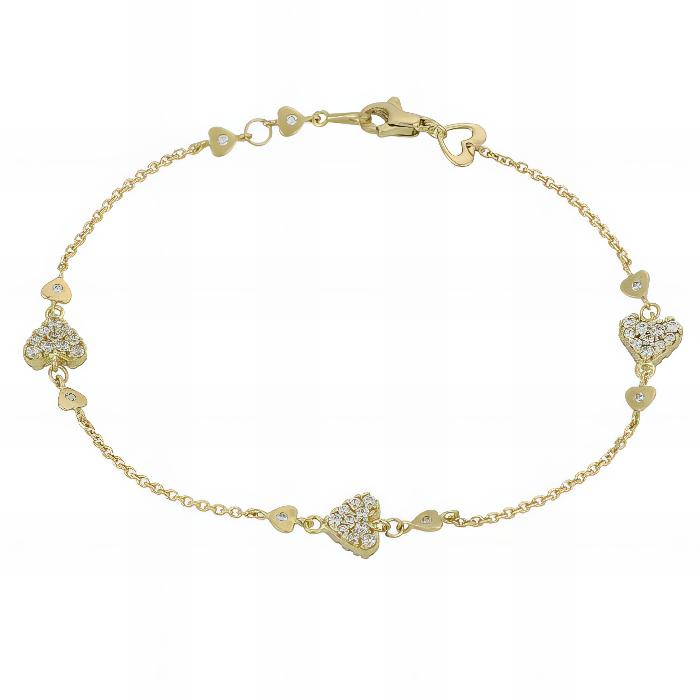 Zweifarbiges ovales Gliederkettenarmband aus 18 kt Gold IS986GB