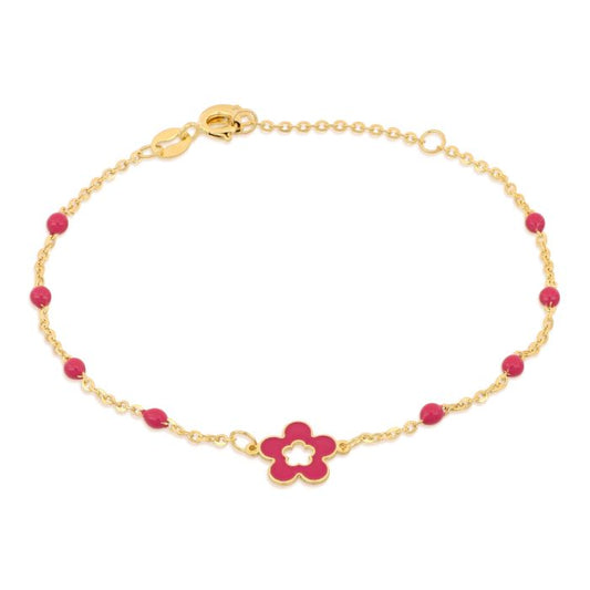 bracciale con fiore in oro giallo 18kt