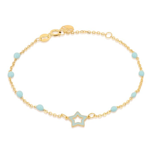 Bracciale con Stella Blu In Oro Giallo