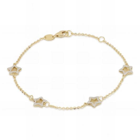 bracciale con stella in oro giallo e bianco da 1,80 gr.