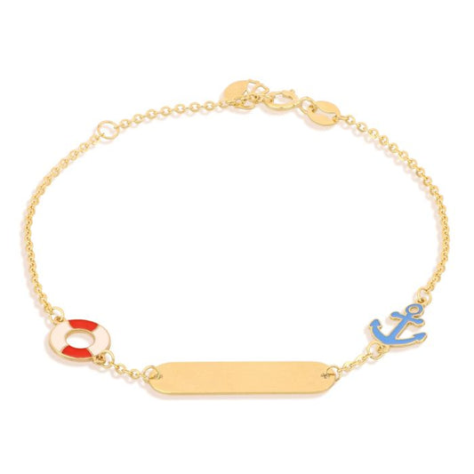 bracciale con targa ed ancora in oro giallo