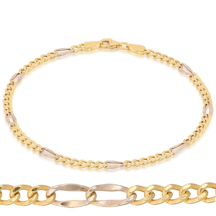 bracciale grumetta in oro bianco e giallo