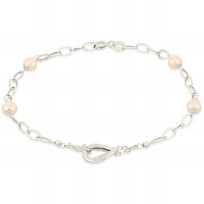 Zweifarbiges ovales Gliederkettenarmband aus 18 kt Gold IS986GB