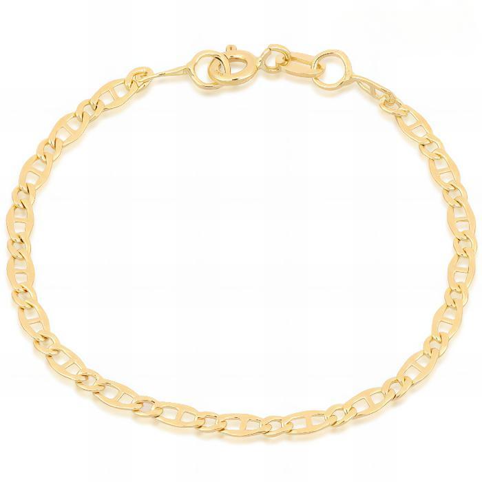 Bracciale Maglia Alternata in Oro Giallo