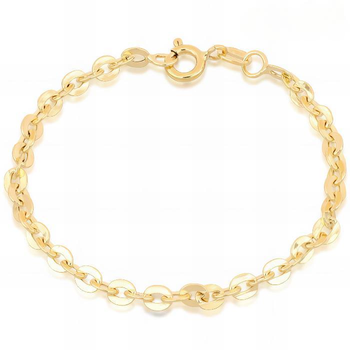 Zweifarbiges ovales Gliederkettenarmband aus 18 kt Gold IS986GB