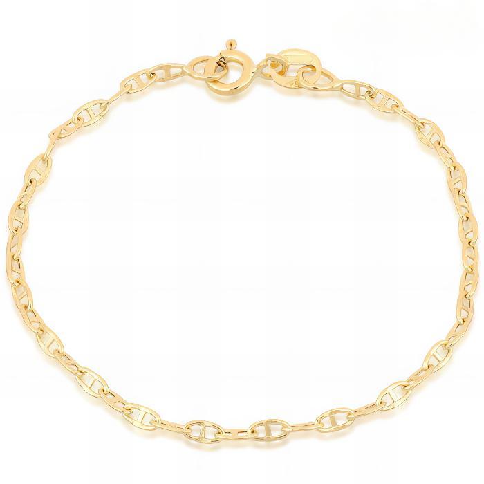 Zweifarbiges ovales Gliederkettenarmband aus 18 kt Gold IS986GB