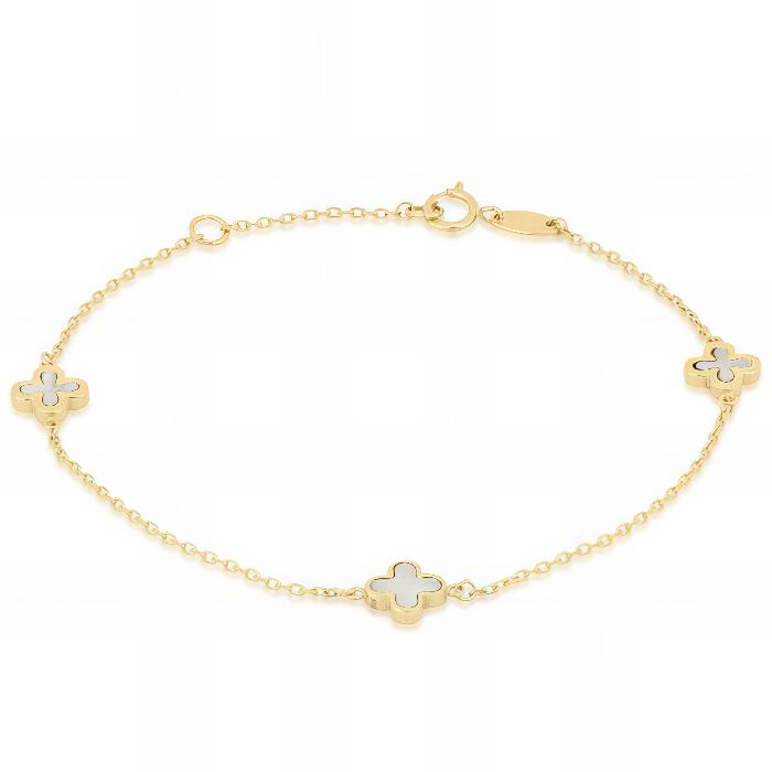 Zweifarbiges ovales Gliederkettenarmband aus 18 kt Gold IS986GB