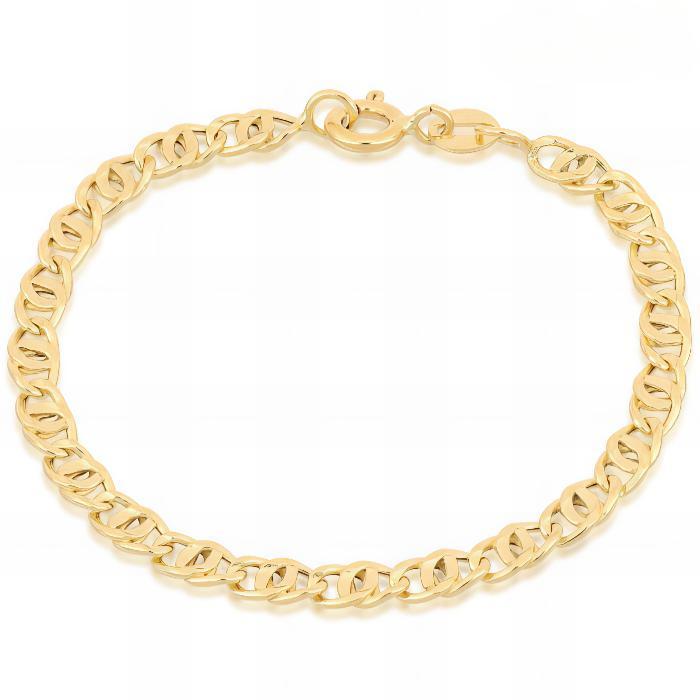 Zweifarbiges ovales Gliederkettenarmband aus 18 kt Gold IS986GB