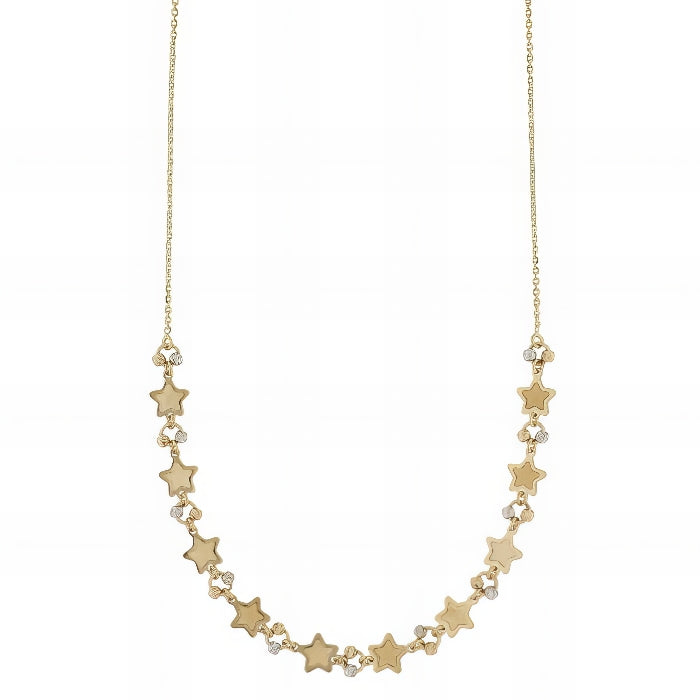 Collana con Stelle in Oro Giallo e Bianco