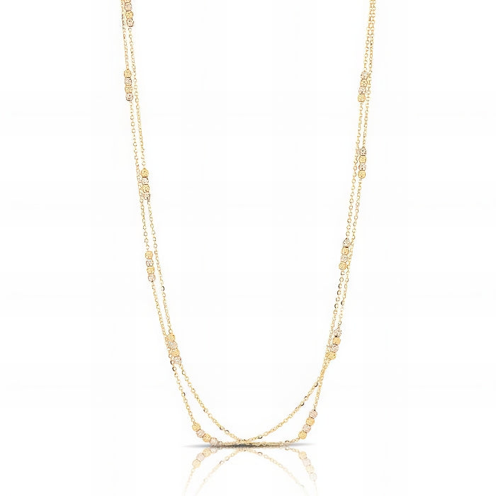 Collana Diamantata in Oro Giallo e Bianco