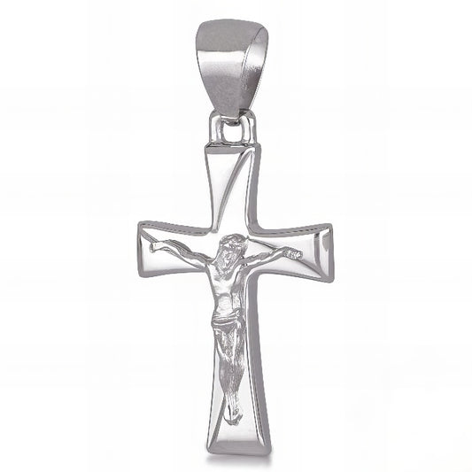 Croce con Cristo in Oro Bianco