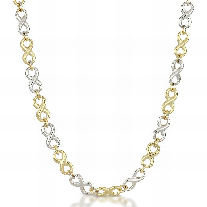 Girocollo maglia infinito da donna in oro bianco e giallo