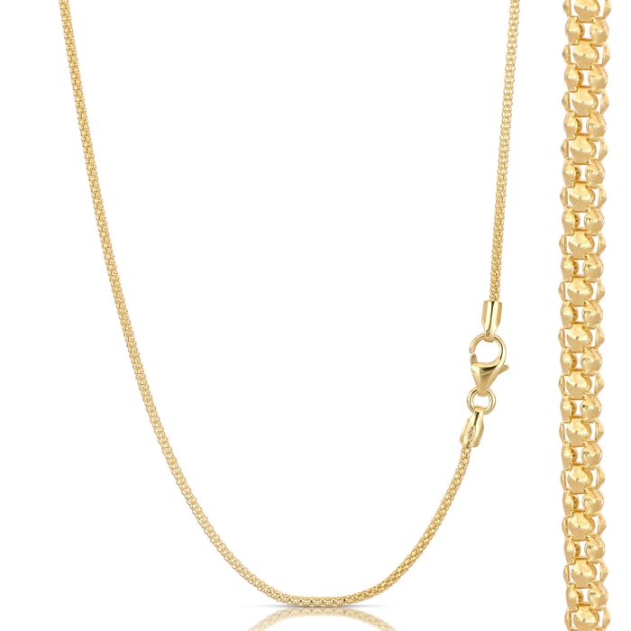 girocollo maglia pop corn in oro giallo