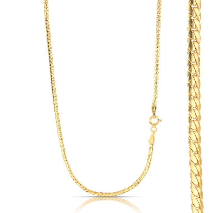 girocollo maglia spiga in oro giallo