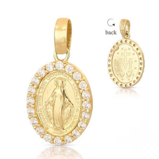 medaglia miracolosa contornata da zirconi