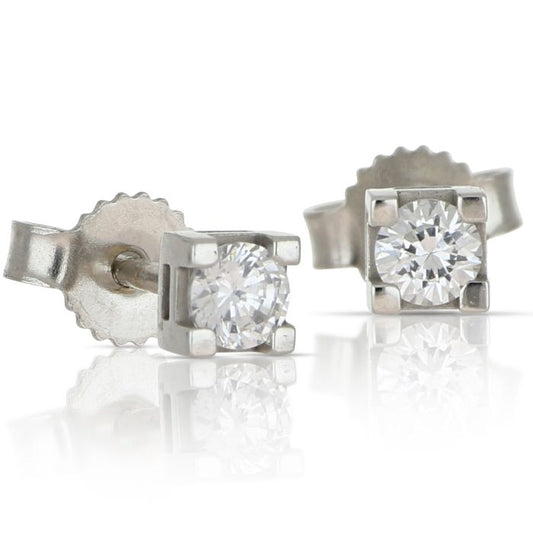 orecchini da donna 4 griffe in oro bianco