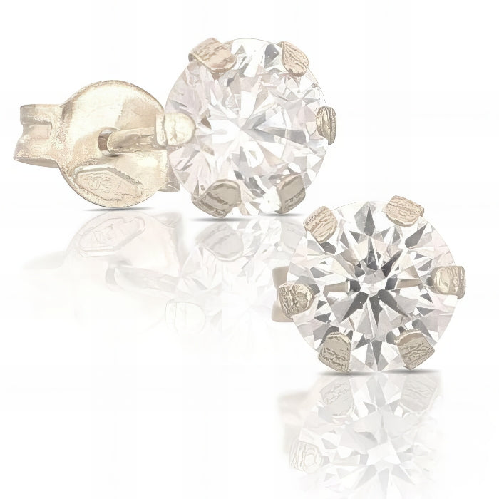 orecchini solitario in oro bianco