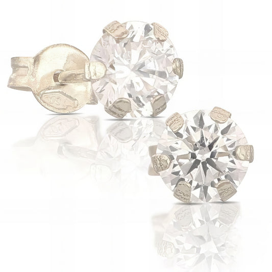 orecchini solitario in oro bianco