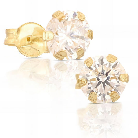 orecchini solitario in oro giallo