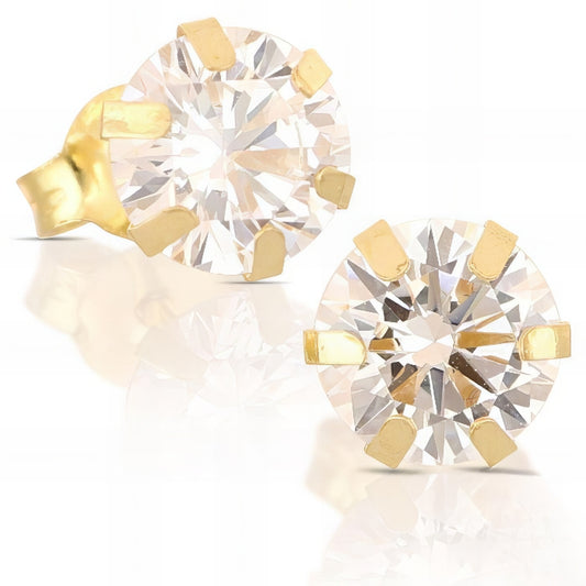 orecchini solitario 6 griffe in oro giallo da 1,10 gr.