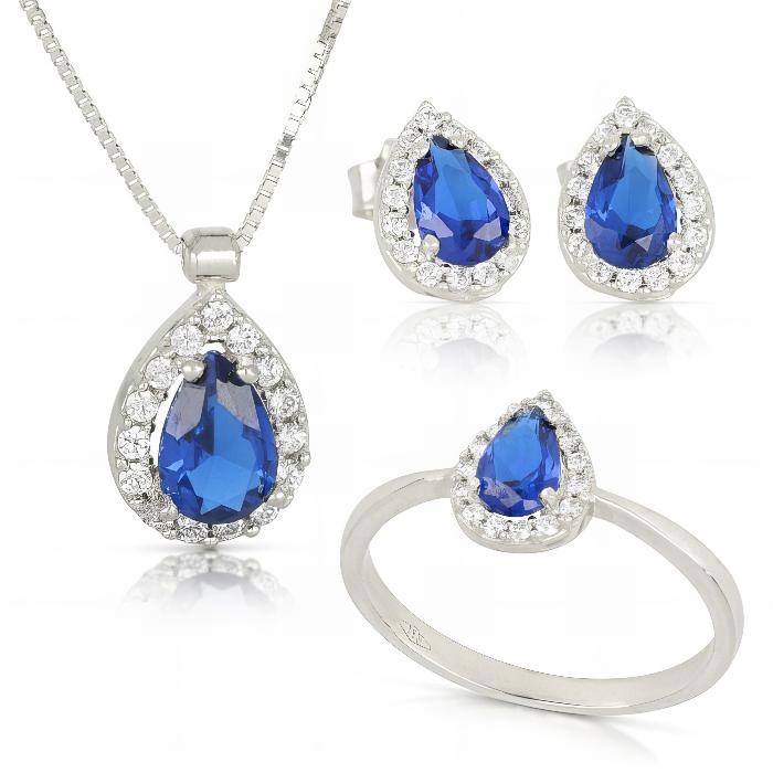 Parure Goccia Blue In Oro Bianco