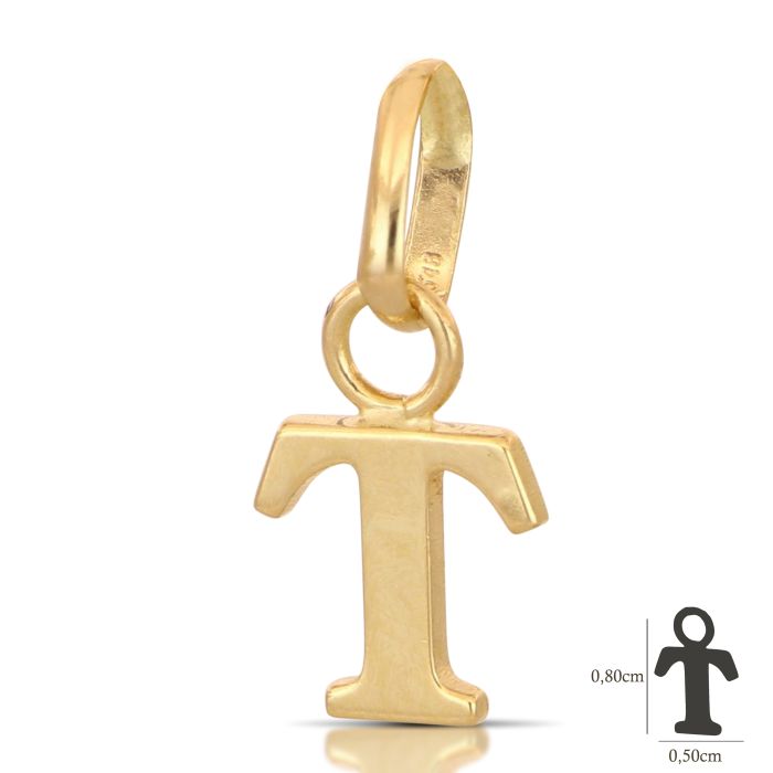 Pendente Lettera Personalizzabile In Oro Giallo
