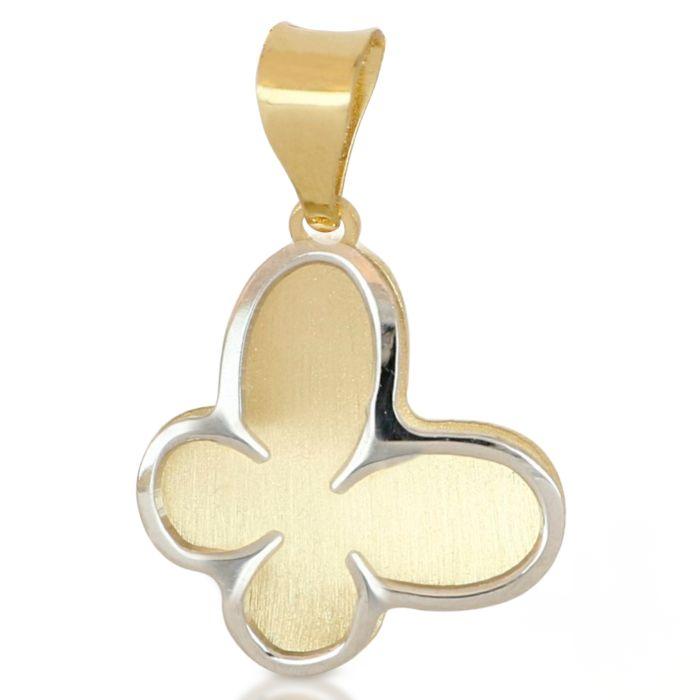 pendente farfalla in oro giallo e bianco da 1,10 gr