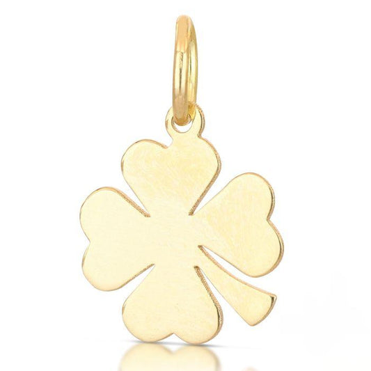 pendente quadrifoglio in oro giallo da 0,80.