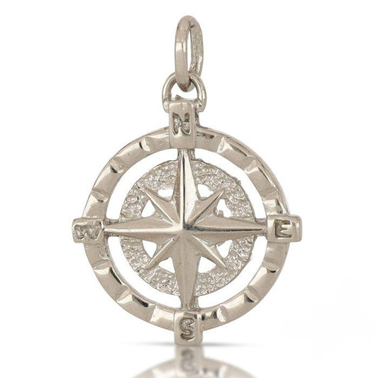 pendente rosa dei venti in oro bianco da 1,30 gr