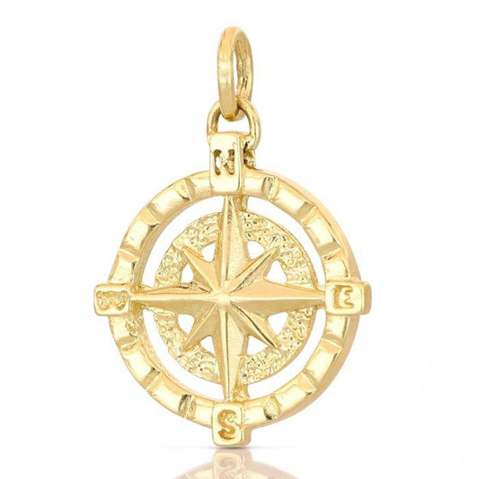 pendente rosa dei venti in oro giallo da 1,30 gr